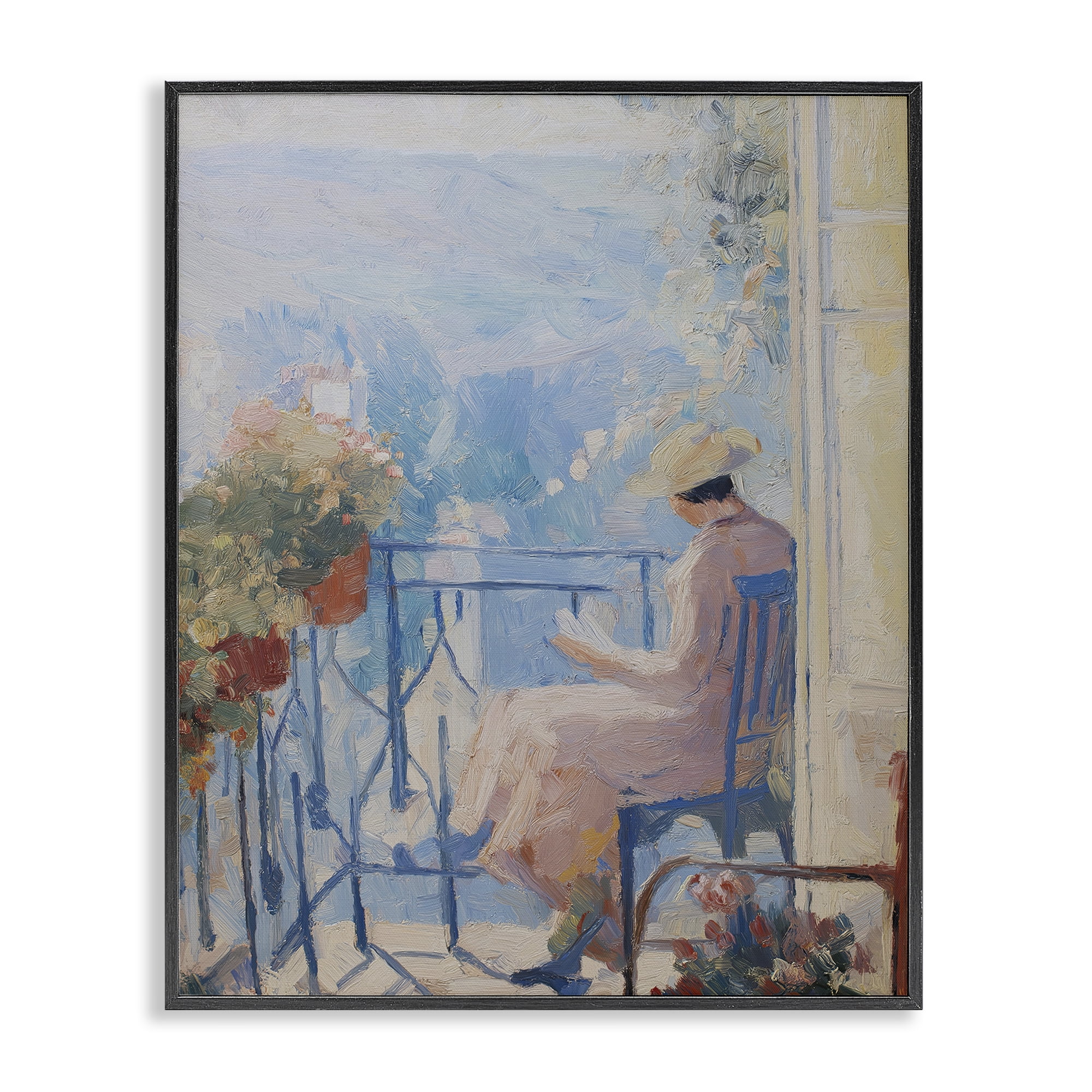 Stupell Industries Reading In The Sun Black Framed Giclee Art, design by Svetlana Aleynikova