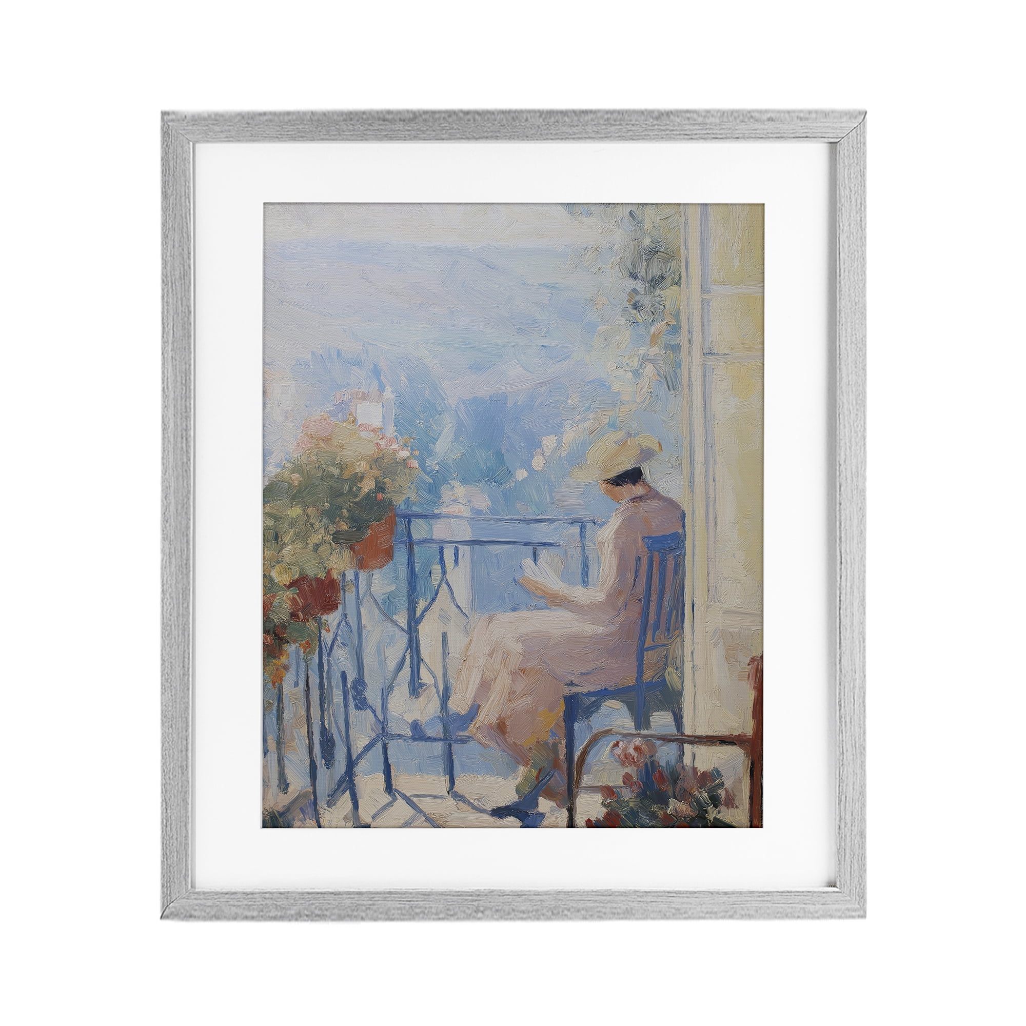 Stupell Industries Reading In The Sun Gray Framed Print Under Glass, design by Svetlana Aleynikova