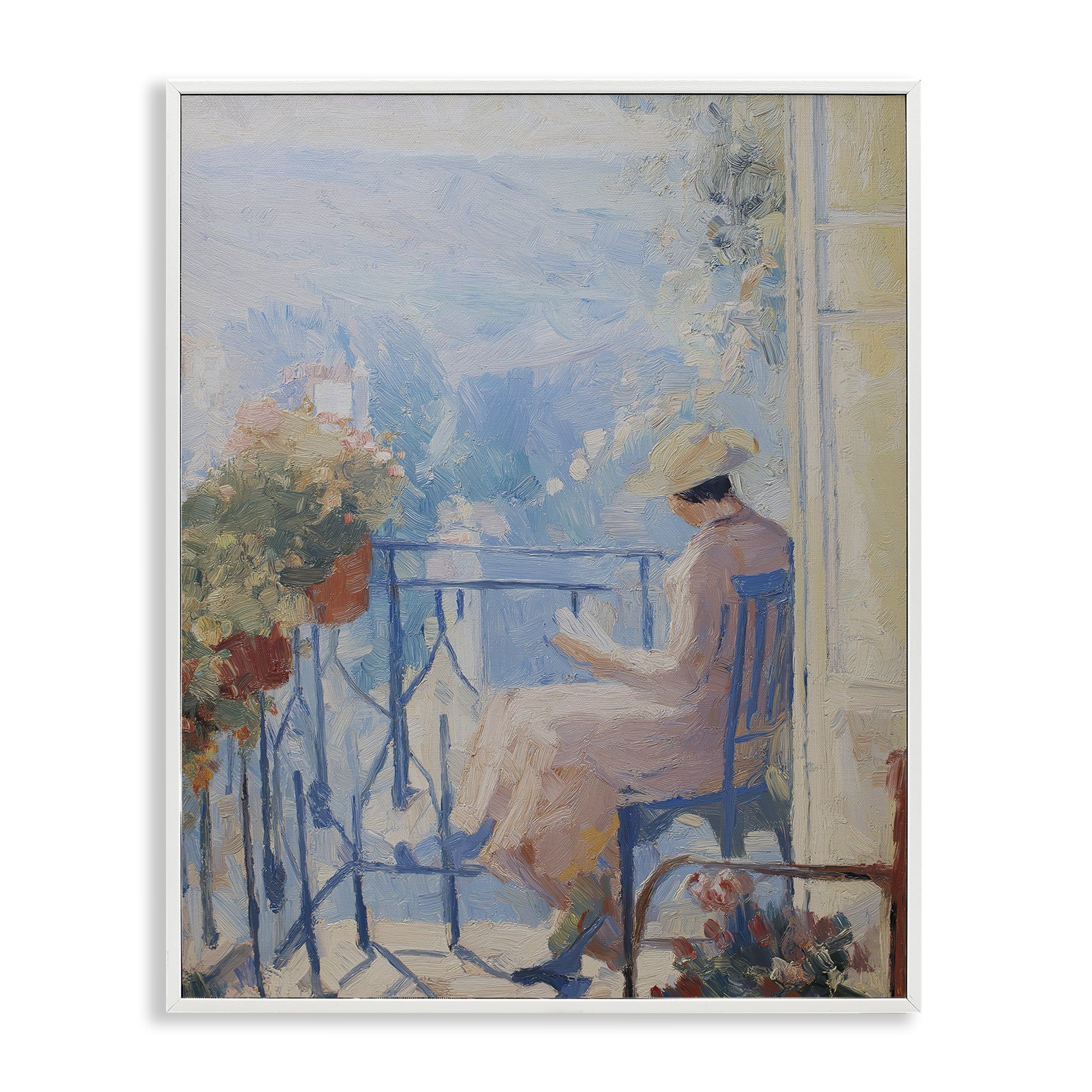 Stupell Industries Reading In The Sun White Framed Giclee Art, design by Svetlana Aleynikova