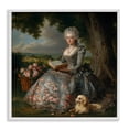 thumbnail image 1 of Stupell Industries Glam Reading Rococo Lady with Dog White Framed Giclee Art, 17 x 17, by The Wands Want, 1 of 8