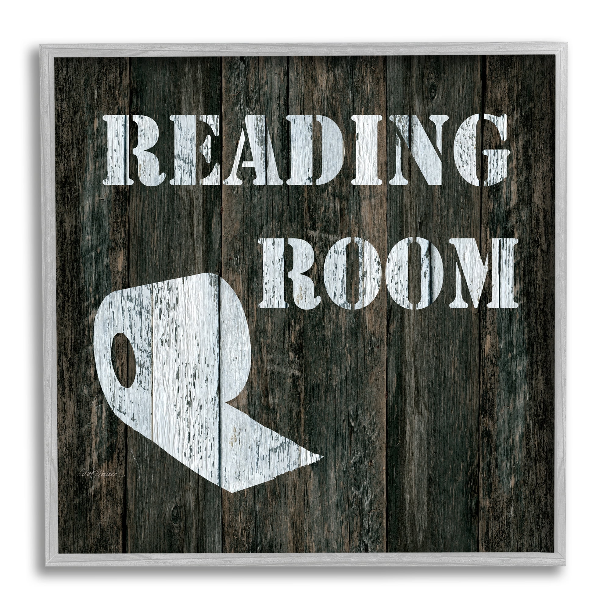 Stupell Industries Reading Room Phrase Rustic Bathroom Toilet Paper, 12 x 12, Design by Carol Robinson