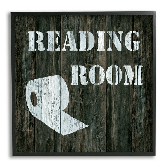 Stupell Industries Reading Room Phrase Rustic Bathroom Toilet Paper, 12 x 12, Design by Carol Robinson
