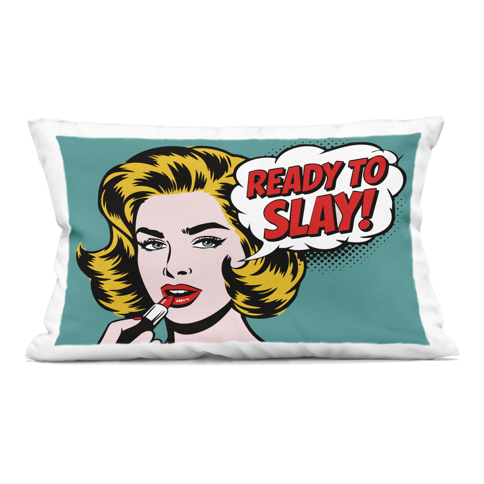 Stupell Industries Ready To Slay Lipstick Decorative Printed Throw Pillow, design by Andreas Magnusson, 14 x 7 x 20