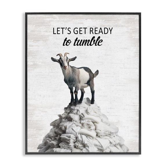 Stupell Industries Ready To Tumble Laundry Quotes and Sayings Painting Black Framed Art Print Wall Art, 11 x 14