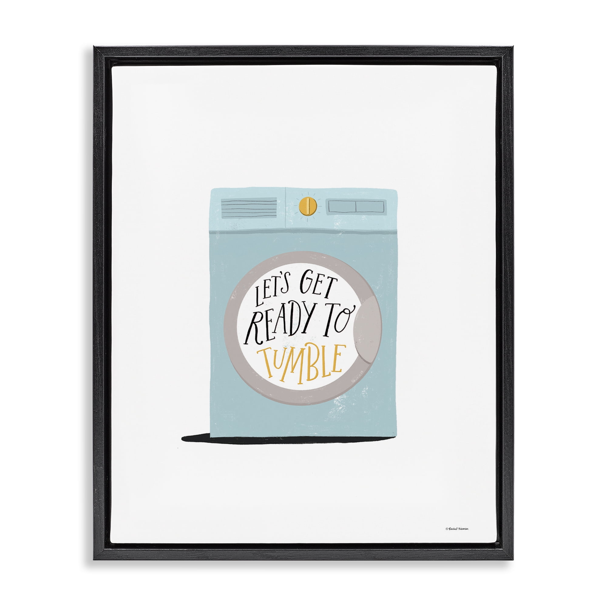 Stupell Industries Ready to Tumble Laundry Typography Painting Black Floater Framed Art Print Wall Art, 25 x 31