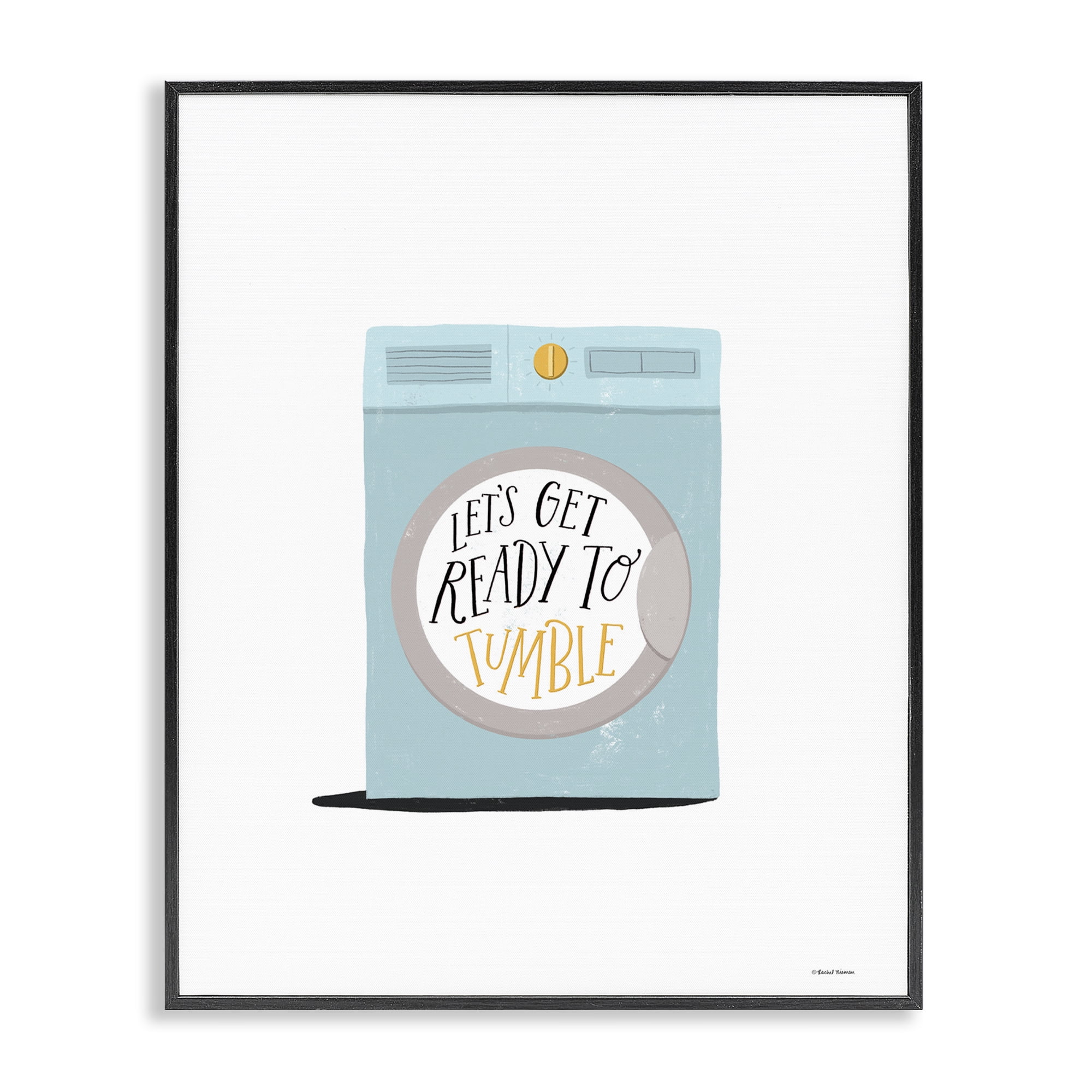 Stupell Industries Ready to Tumble Laundry Typography Painting Black Framed Art Print Wall Art, 16 x 20