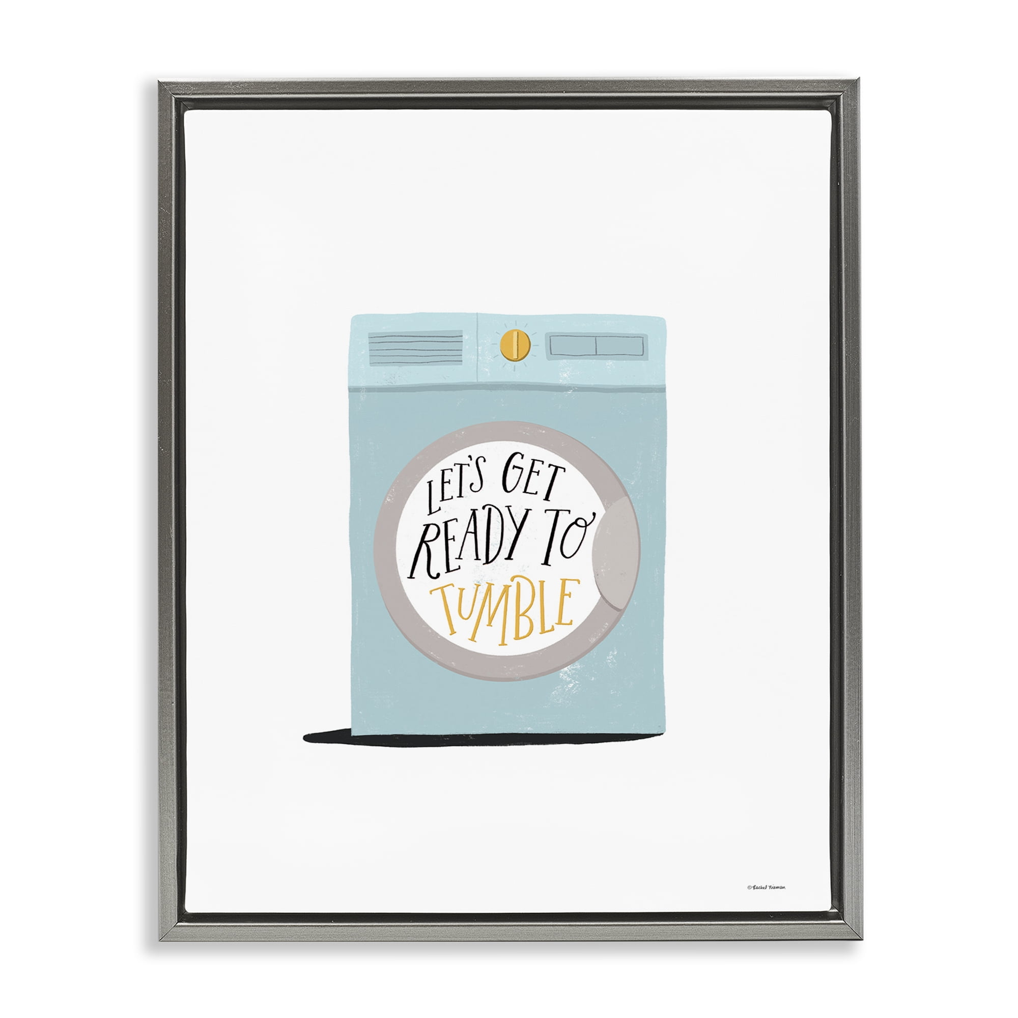 Stupell Industries Ready to Tumble Laundry Typography Painting Gray Floater Framed Art Print Wall Art, 17 x 21