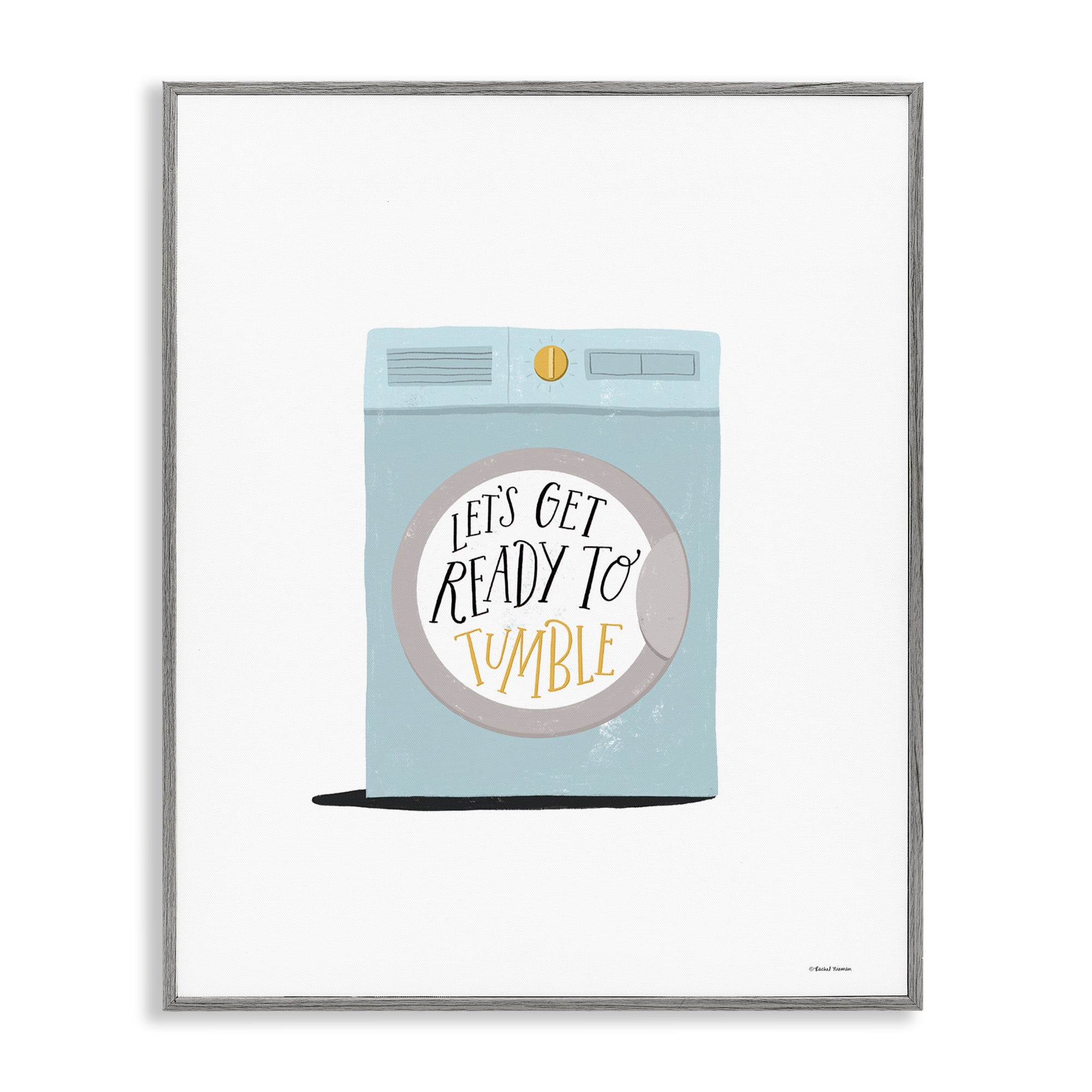 Stupell Industries Ready to Tumble Laundry Typography Painting Gray Framed Art Print Wall Art, 24 x 30