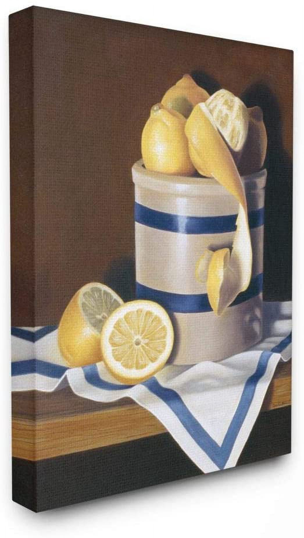Stupell Industries Realistic Country Lemon Peel Jar Still-Life Painting Gallery-Wrapped Canvas Print Wall Art, 24x30, by Cecile Baird
