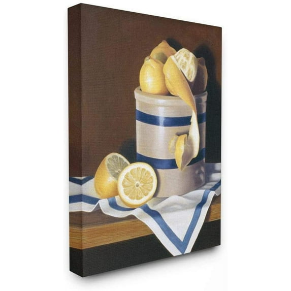 Stupell Industries Realistic Country Lemon Peel Jar Still-Life Painting Gallery-Wrapped Canvas Print Wall Art, 24x30, by Cecile Baird