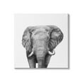 thumbnail image 1 of Stupell Industries Realistic Elephant Portrait Minimal Black White Wildlife Illustration, 17 x 17, Design by Victoria Borges, 1 of 6