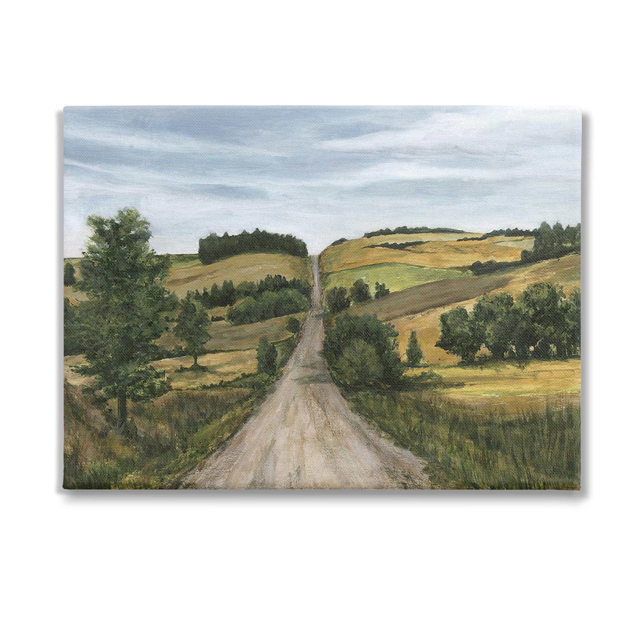 Stupell Industries Receding Country Path Landscape Painting Gallery Wrapped Canvas Art Print Wall Art, 48 x 36