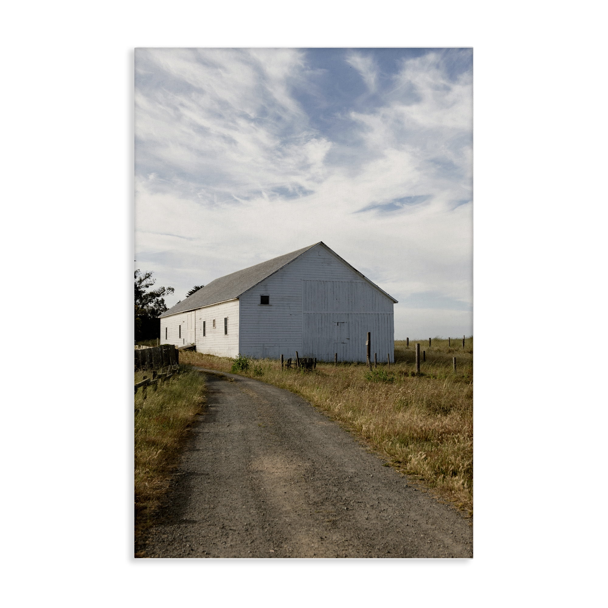 Stupell Industries Receding Road to Barn Landscape & Nature Photography Wrapped Canvas Art Print Wall Art, 20 x 30