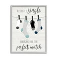 thumbnail image 1 of Stupell Industries Recently Single For Perfect Match Laundry Sock Sign, 16 x 20, Design by Natalie Carpentieri, 1 of 5