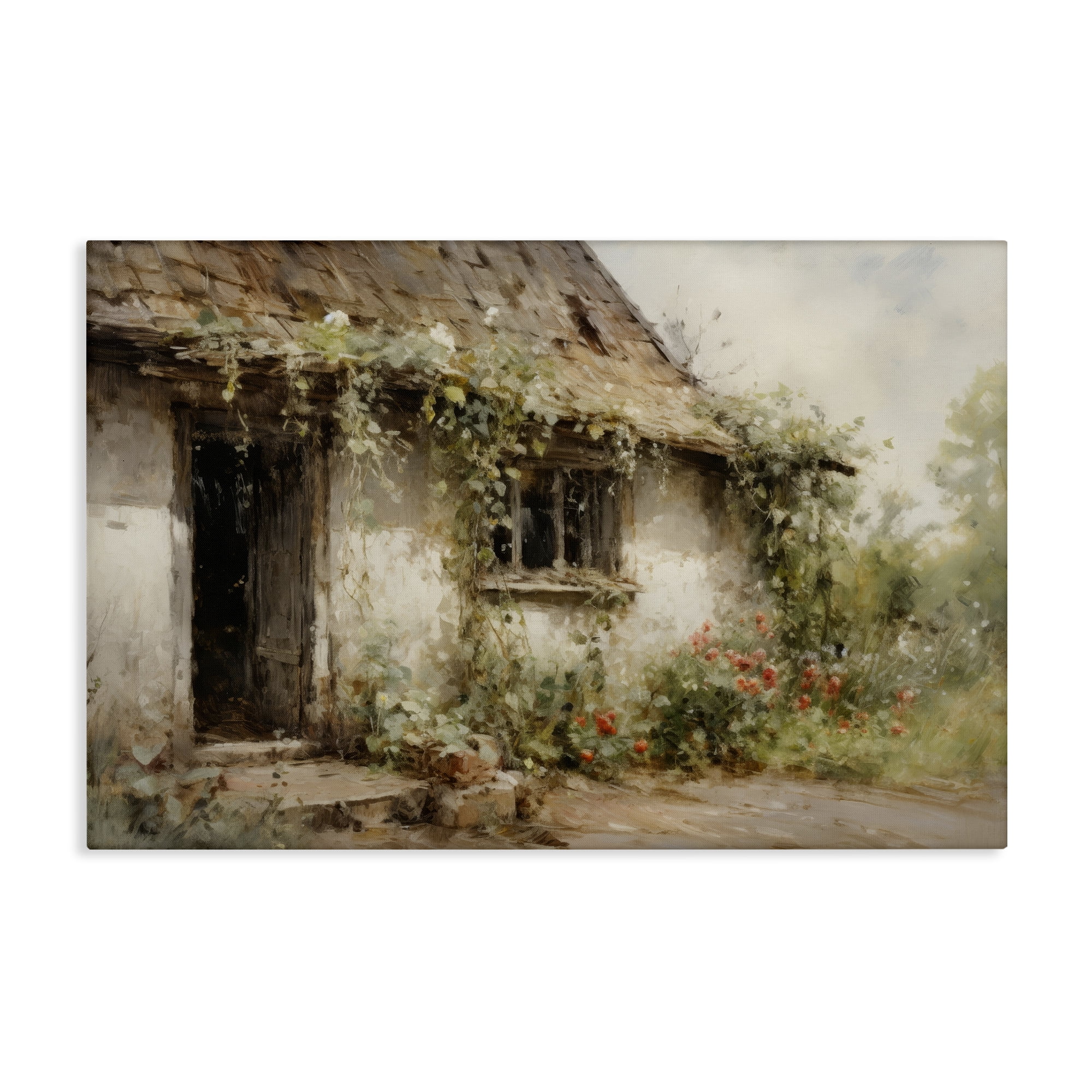 Stupell Industries Reclaimed By Nature Town & City Painting Gallery Wrapped Canvas Art Print Wall Art, 24 x 16