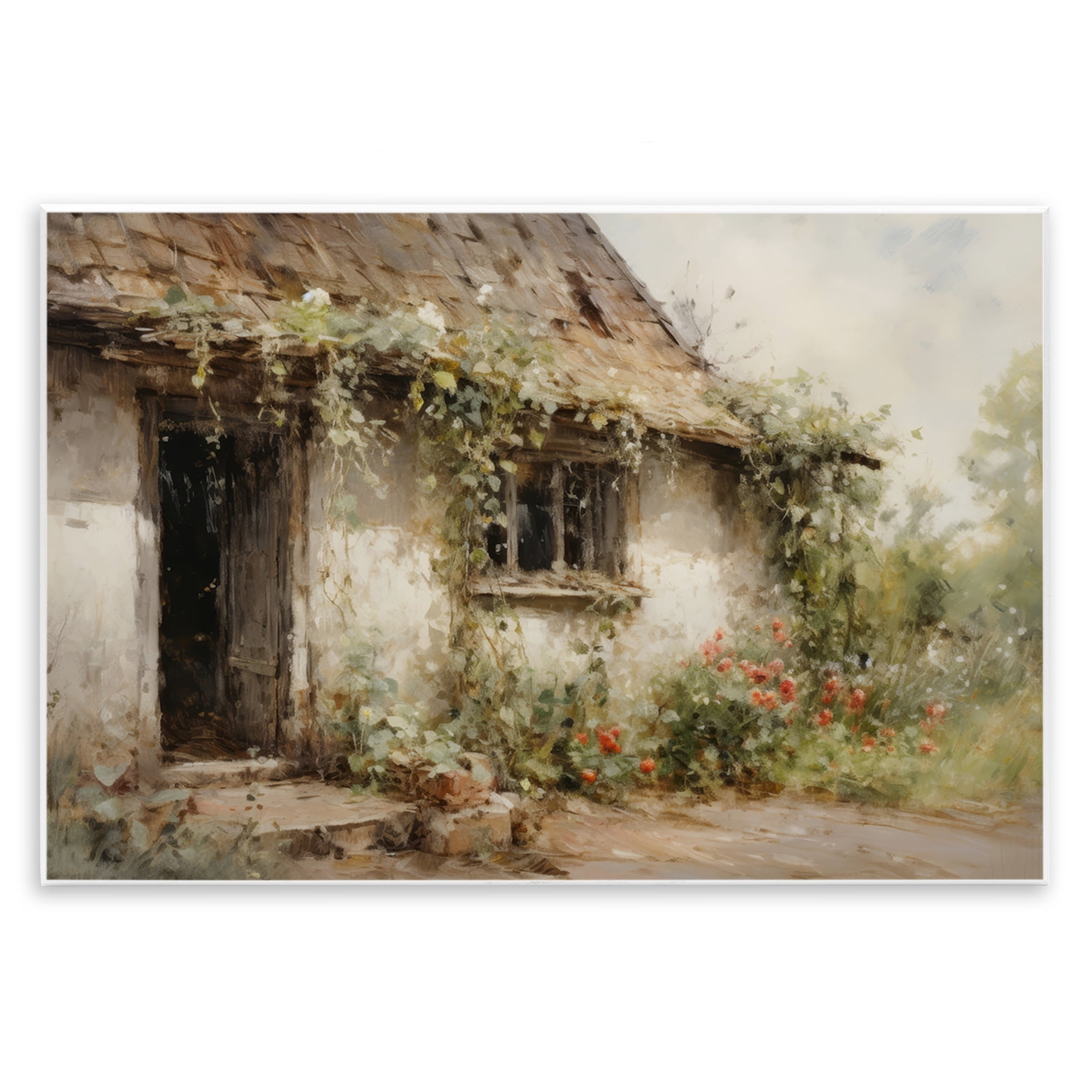 Stupell Industries Reclaimed By Nature Town & City Painting Unframed Art Print Wall Art, 19 x 13