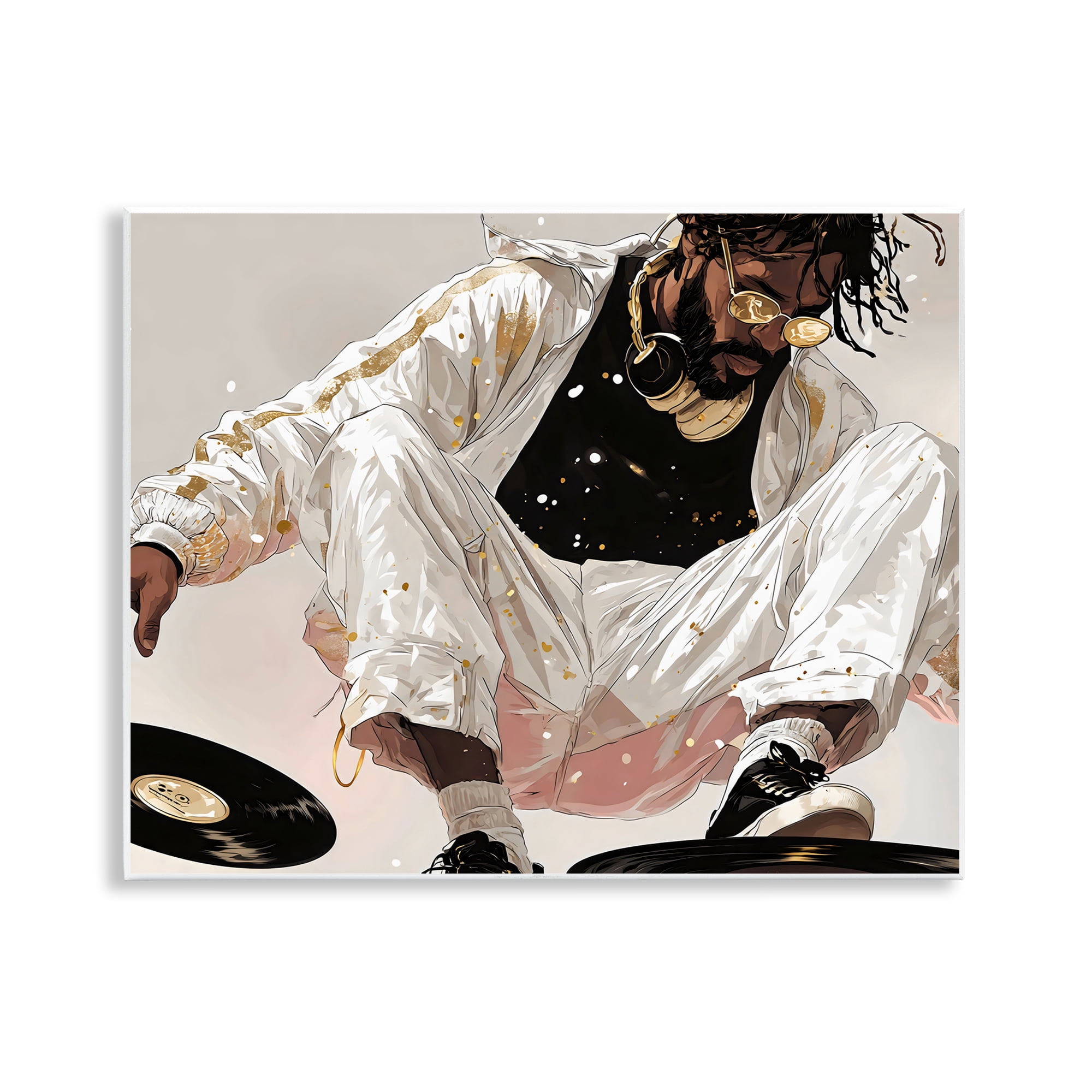 Stupell Industries Record Dance Stylish DJ Wall Plaque Art, design by Franklyn Gregory