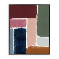 Stupell Industries Rectangular Shapes Pattern Abstract Painting Black Framed Art Print Wall Art, 11 x 14