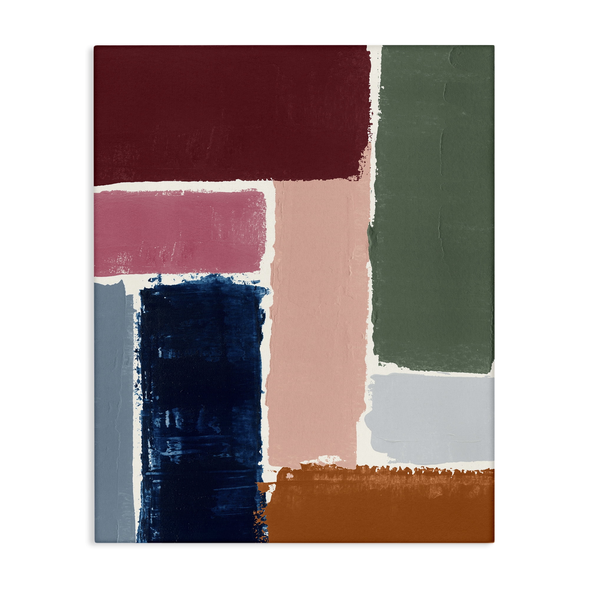 Stupell Industries Rectangular Shapes Pattern Abstract Painting Gallery Wrapped Canvas Art Print Wall Art, 16 x 20