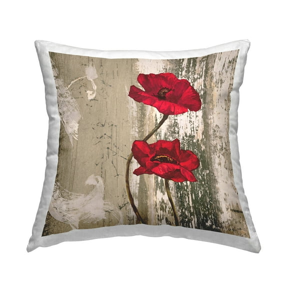 Stupell Industries Red Anemones Duo Design by Brian Foster Outdoor Printed Pillow