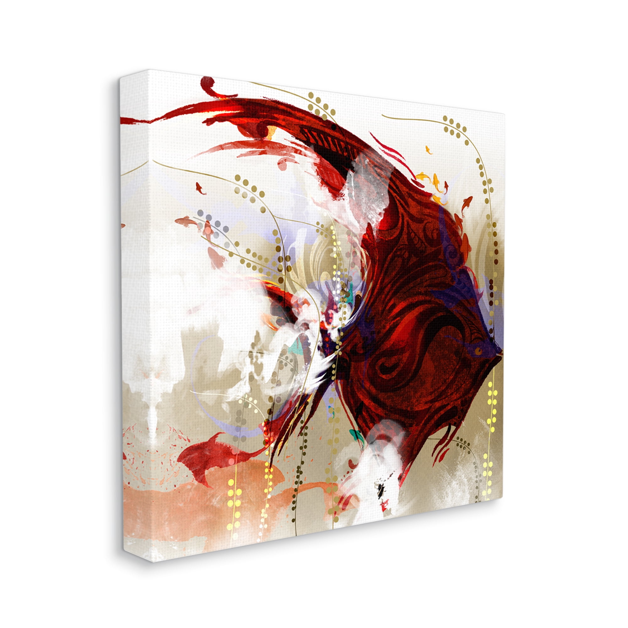 Stupell Industries Red Angel Fish Abstraction Regal Ocean Design Canvas Wall Art, 36 x 36, Design by Helen Abbas