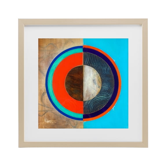 Stupell Industries Modern Red Arc Summer Circle Birch Framed Print Under Glass, 16 x 16, by Matthew Finger