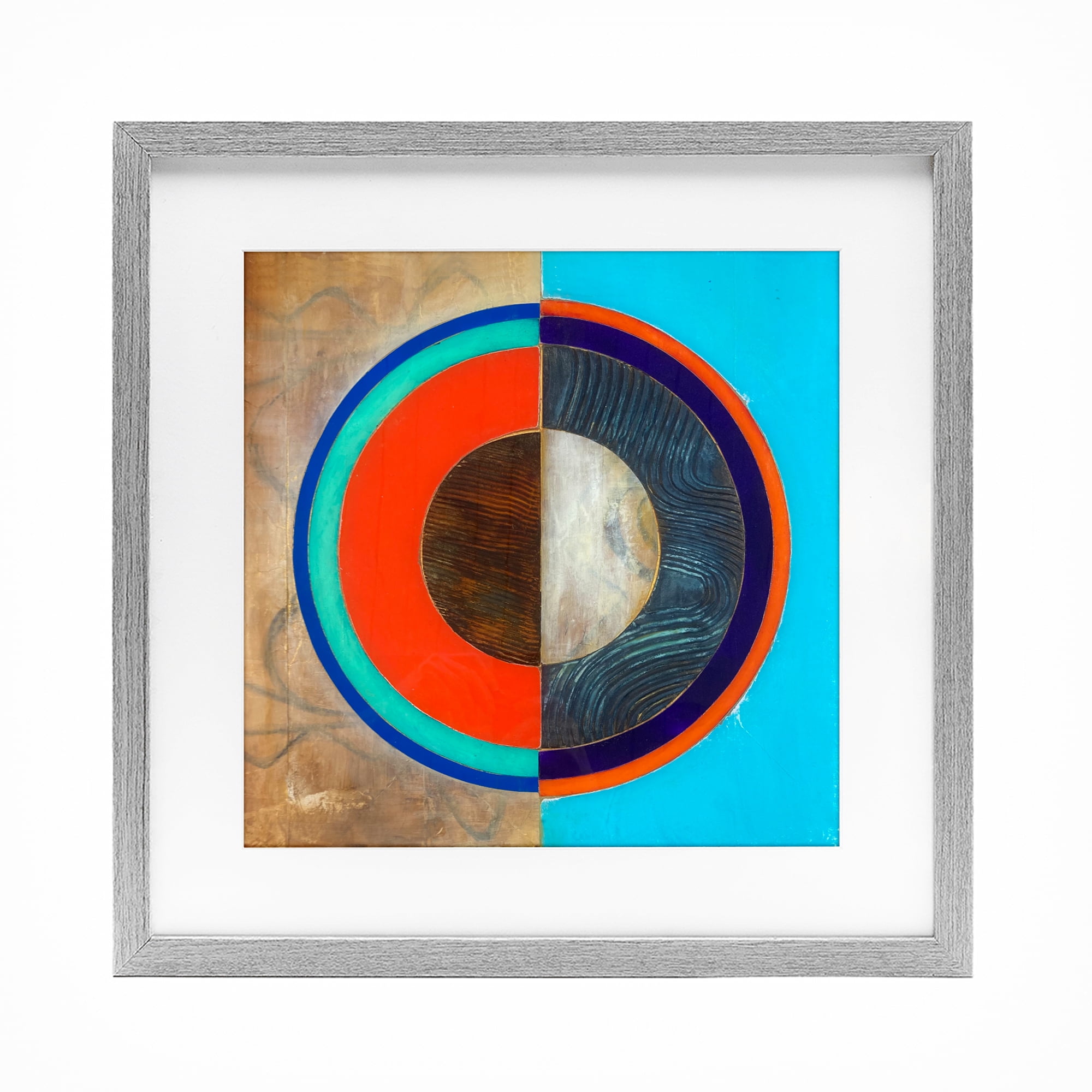 Stupell Industries Red Arc Summer Circle Gray Framed Print Under Glass, design by Matthew Finger