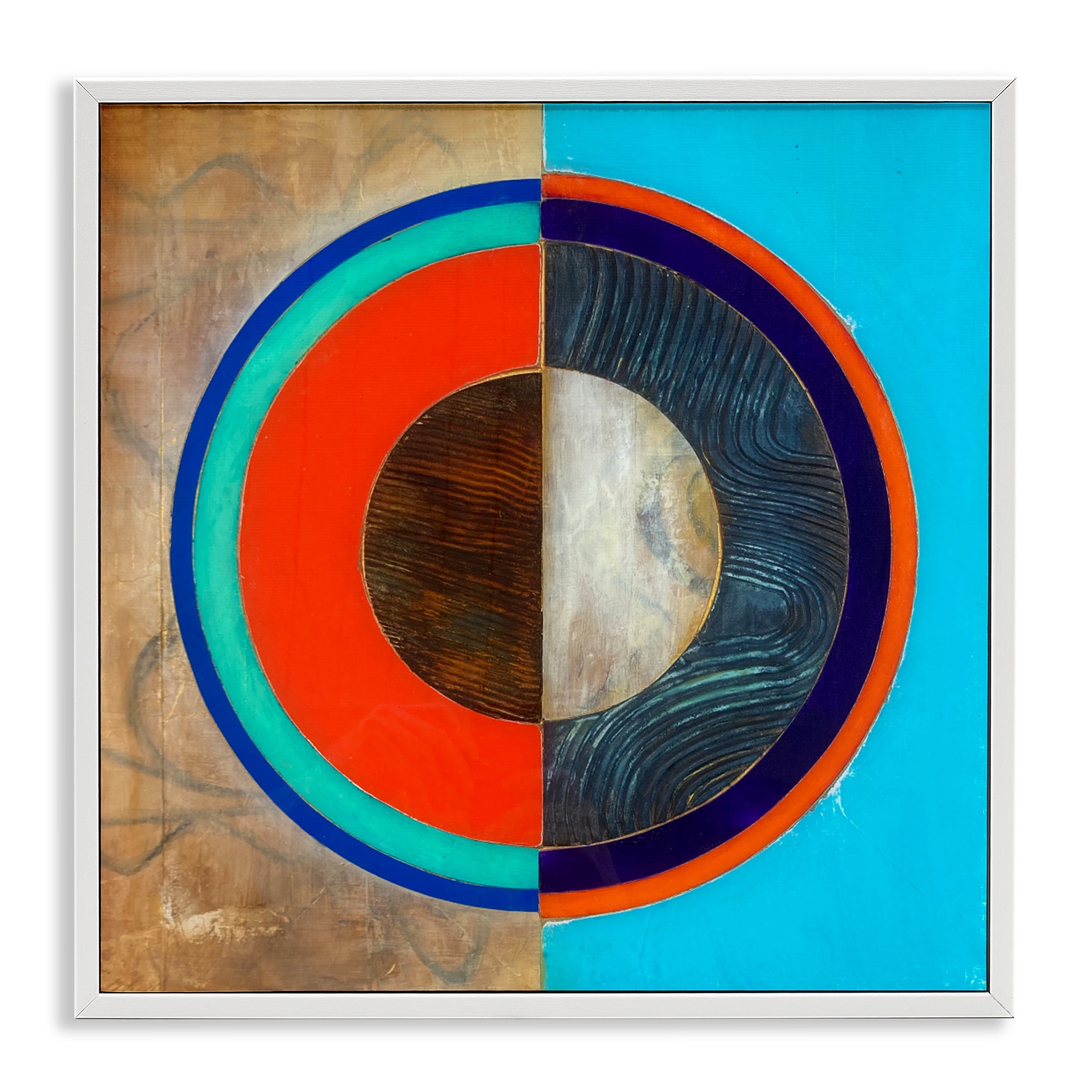 Stupell Industries Red Arc Summer Circle White Framed Giclee Art, design by Matthew Finger