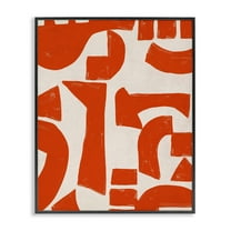 Stupell Industries Red Asymmetrical Shapes Abstract Painting Black Framed Art Print Wall Art, 11 x 14