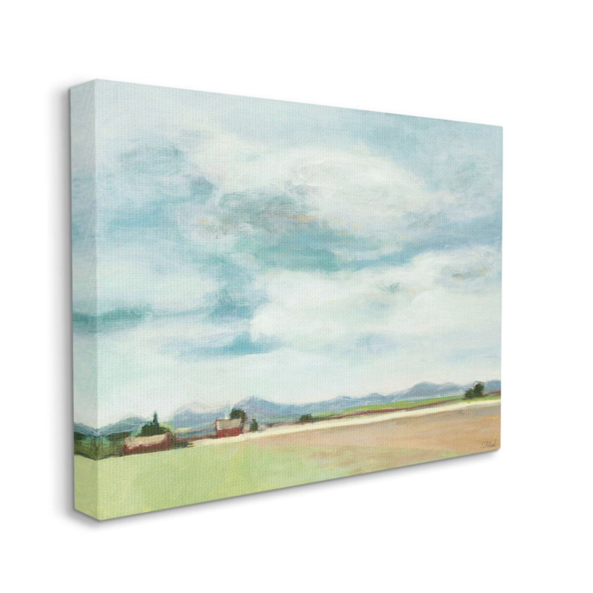 Stupell Industries Red Barn Farm Landscape Soft Blue Sky Design by Third and Wall, 24" x 30"