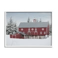 thumbnail image 1 of Stupell Industries Red Barn Winter Landscape Snowy Farm Pine Trees Photography White Framed Art Print Wall Art, 30x24, by Lori Deiter, 1 of 8