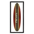 thumbnail image 1 of Stupell Industries Red Black Fashion Stripes Trendy Designer Surfboard Framed Wall Art, 13 x 30, Design by Madeline Blake, 1 of 5