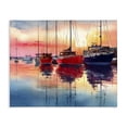 thumbnail image 1 of Stupell Industries Traditional Red & Blue Boats at Sunset Canvas Art, 30 x 24, by Franklyn Gregory, 1 of 8