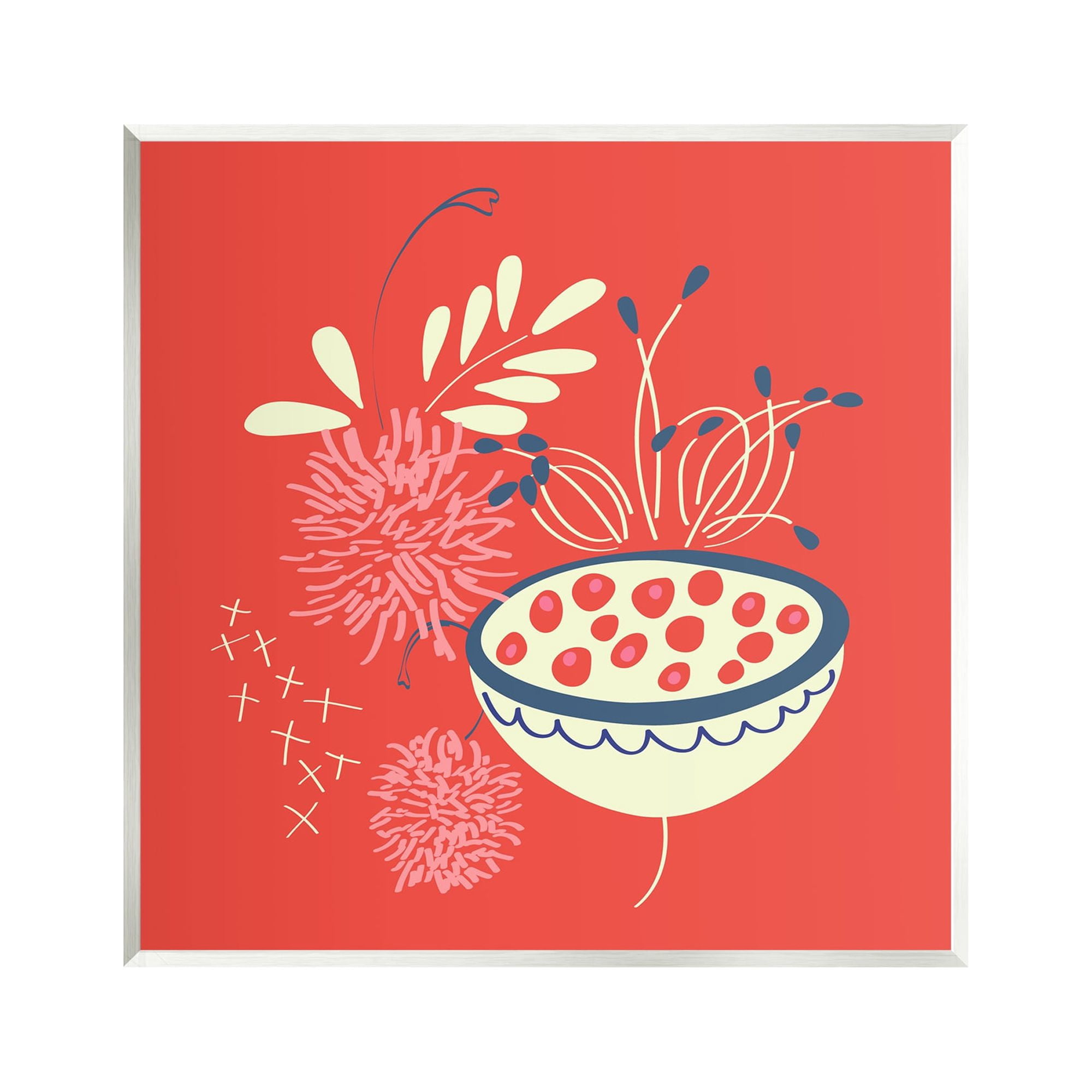 Stupell Industries Red Botanical Seeds Botanical & Floral Painting Unframed Art Print Wall Art, 12 x 12
