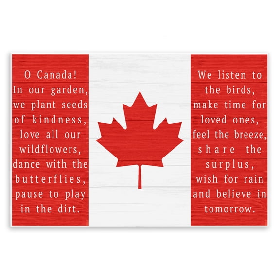 Stupell Industries Red Canadian Anthem Flag Wall Plaque Art design by Lil' Rue, 10 x 15