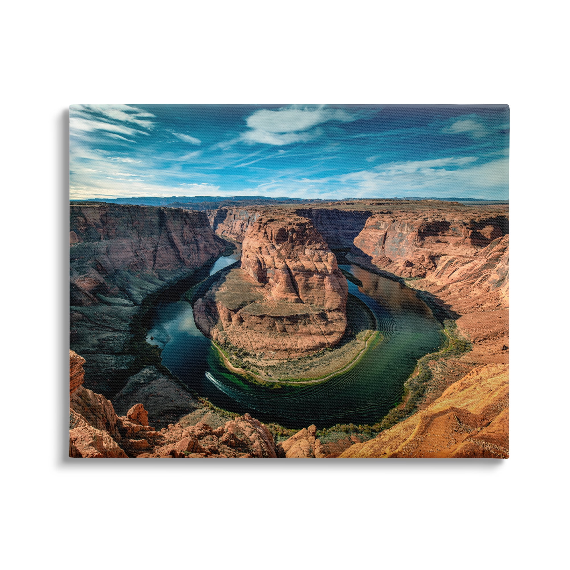 Stupell Industries Red Canyon Mesa Cliffs Surrounding River Water Photograph Gallery Wrapped Canvas Print Wall Art, Design by Andy Crawford Photography