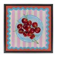 thumbnail image 1 of Stupell Industries Eclectic Red Cherries over Pink Stripes Black Floating Frame Canvas Art, 18 x 18, by Rachael Reese, 1 of 8