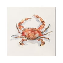 Stupell Industries Red Crab Marine Animal Animals & Insects Painting Gallery Wrapped Canvas Print Wall Art, 17 x 17