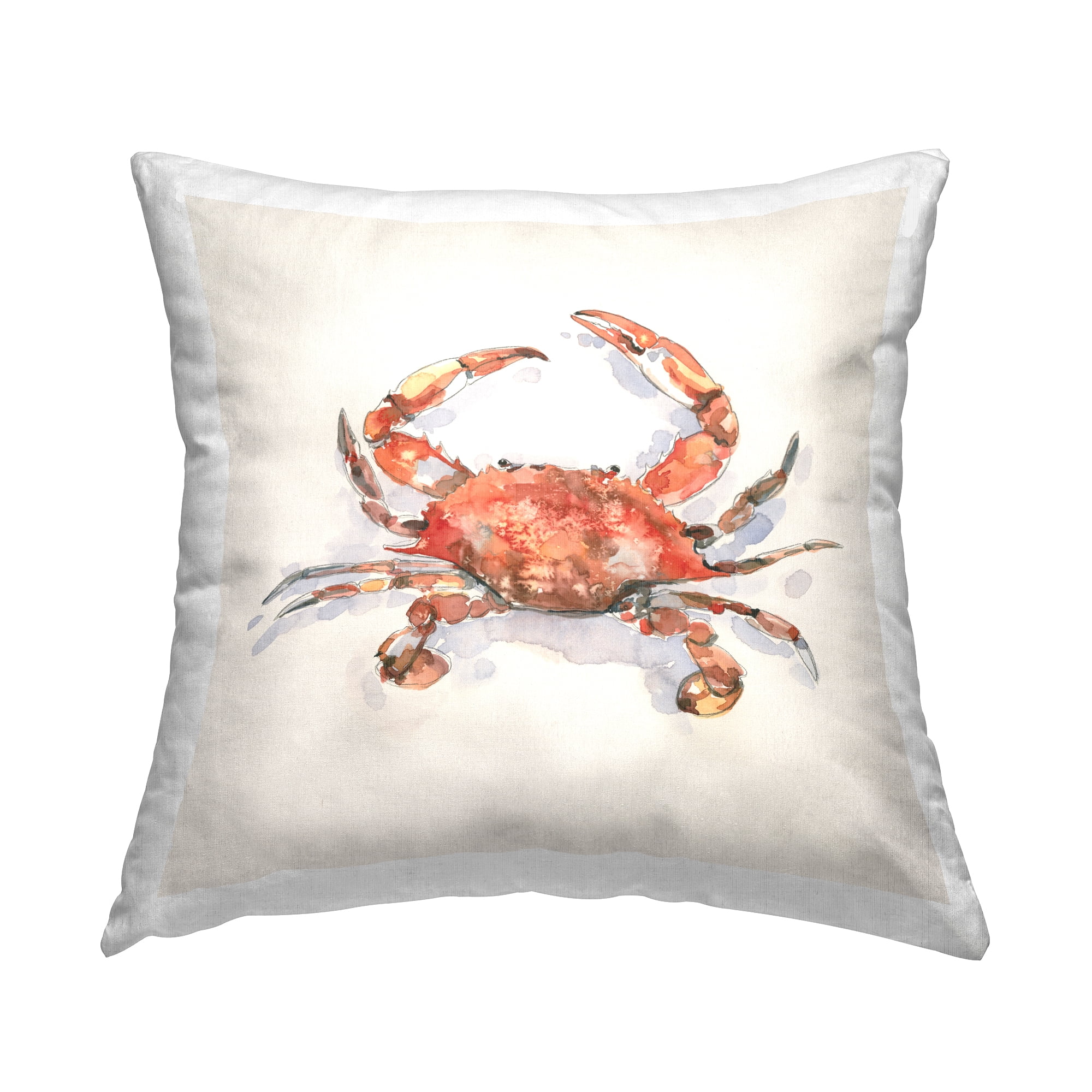 Stupell Industries Red Crab Wildlife Decorative Printed Throw Pillow, 18 x 18