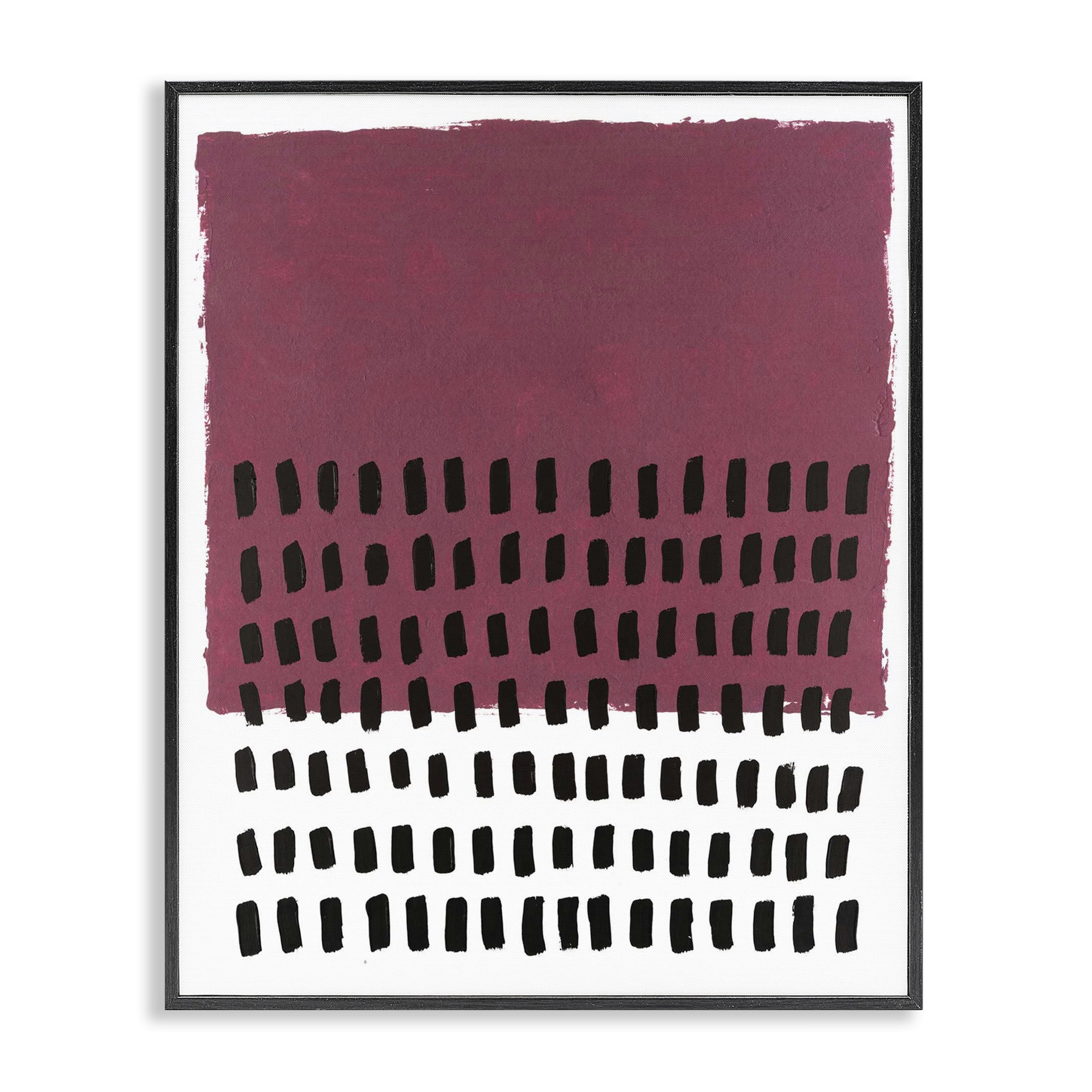 Stupell Industries Red Dotted Pattern Abstract Painting Black Framed Art Print Wall Art, 16 x 20