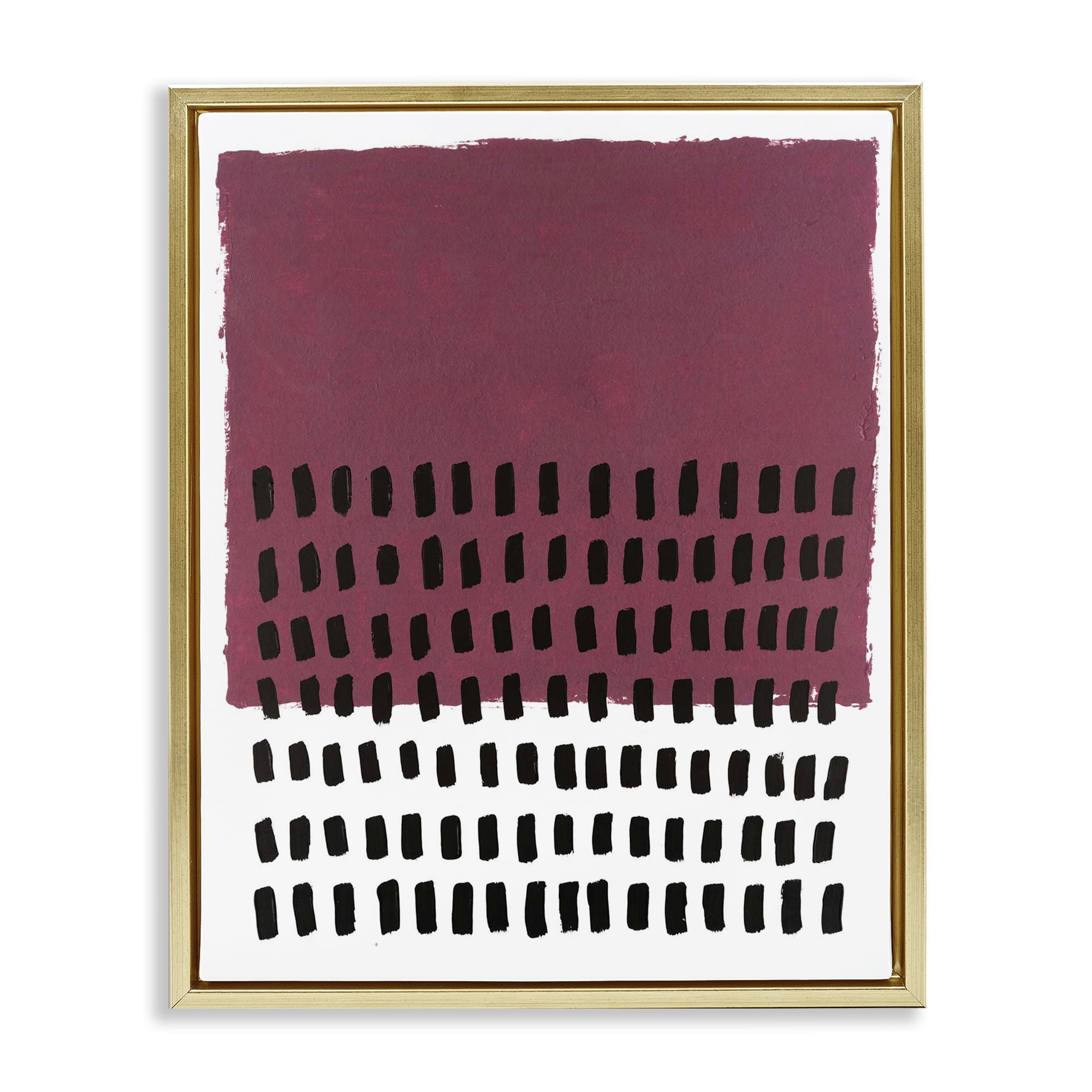 Stupell Industries Red Dotted Pattern Abstract Painting Gold Floater Framed Canvas Art Print Wall Art, 17 x 21