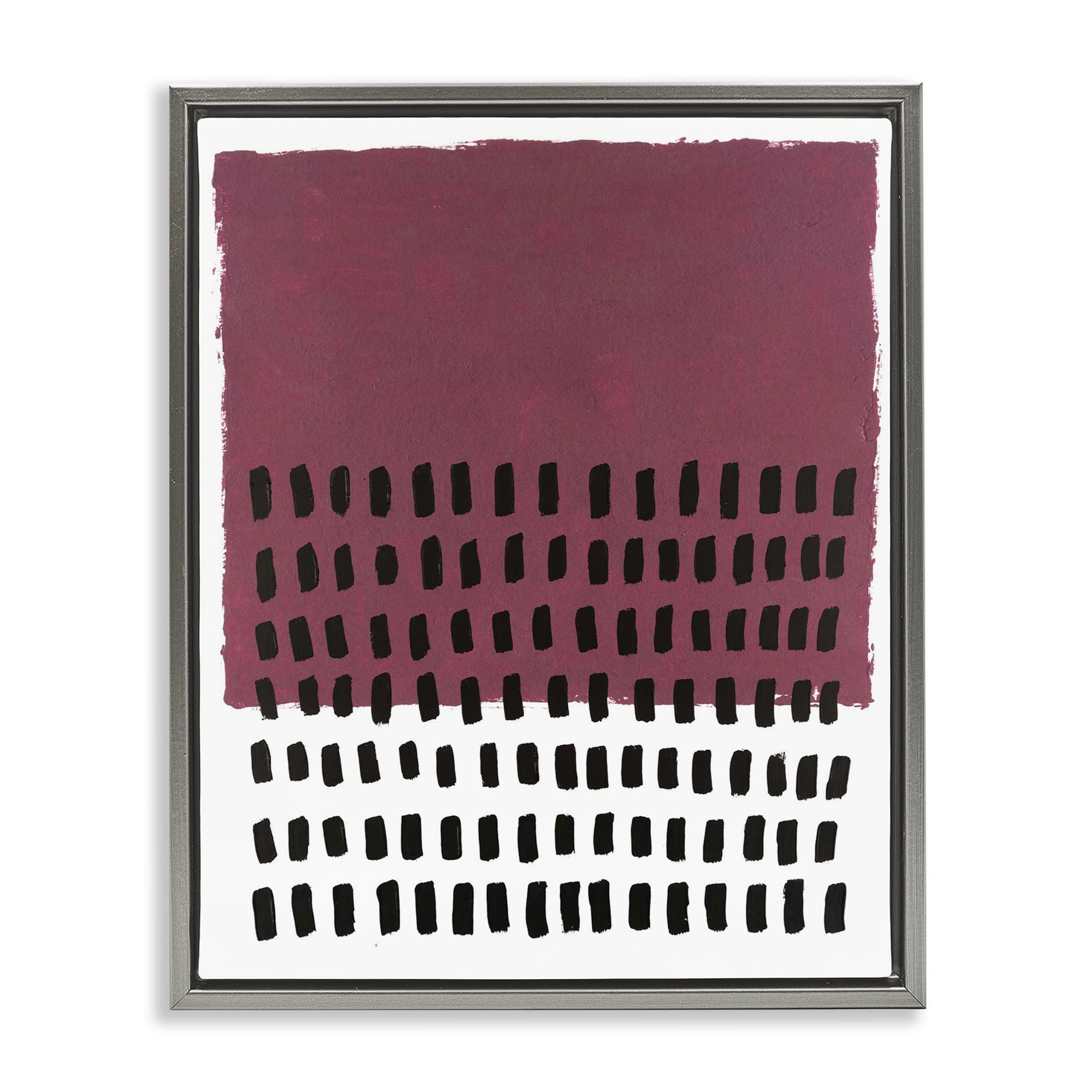Stupell Industries Red Dotted Pattern Abstract Painting Gray Floater Framed Canvas Art Print Wall Art, 17 x 21
