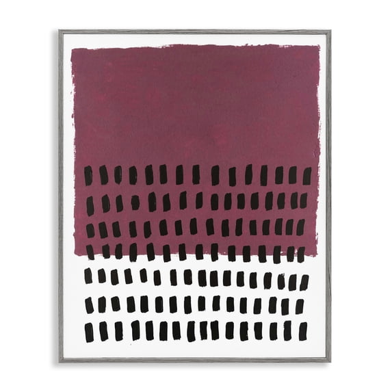 Stupell Industries Red Dotted Pattern Abstract Painting Gray Framed Art Print Wall Art, 16 x 20
