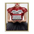 thumbnail image 1 of Stupell Industries Glam Red Fashion Books Girl Gold Floating Frame Canvas Art, 17 x 21, by Amanda Greenwood, 1 of 8