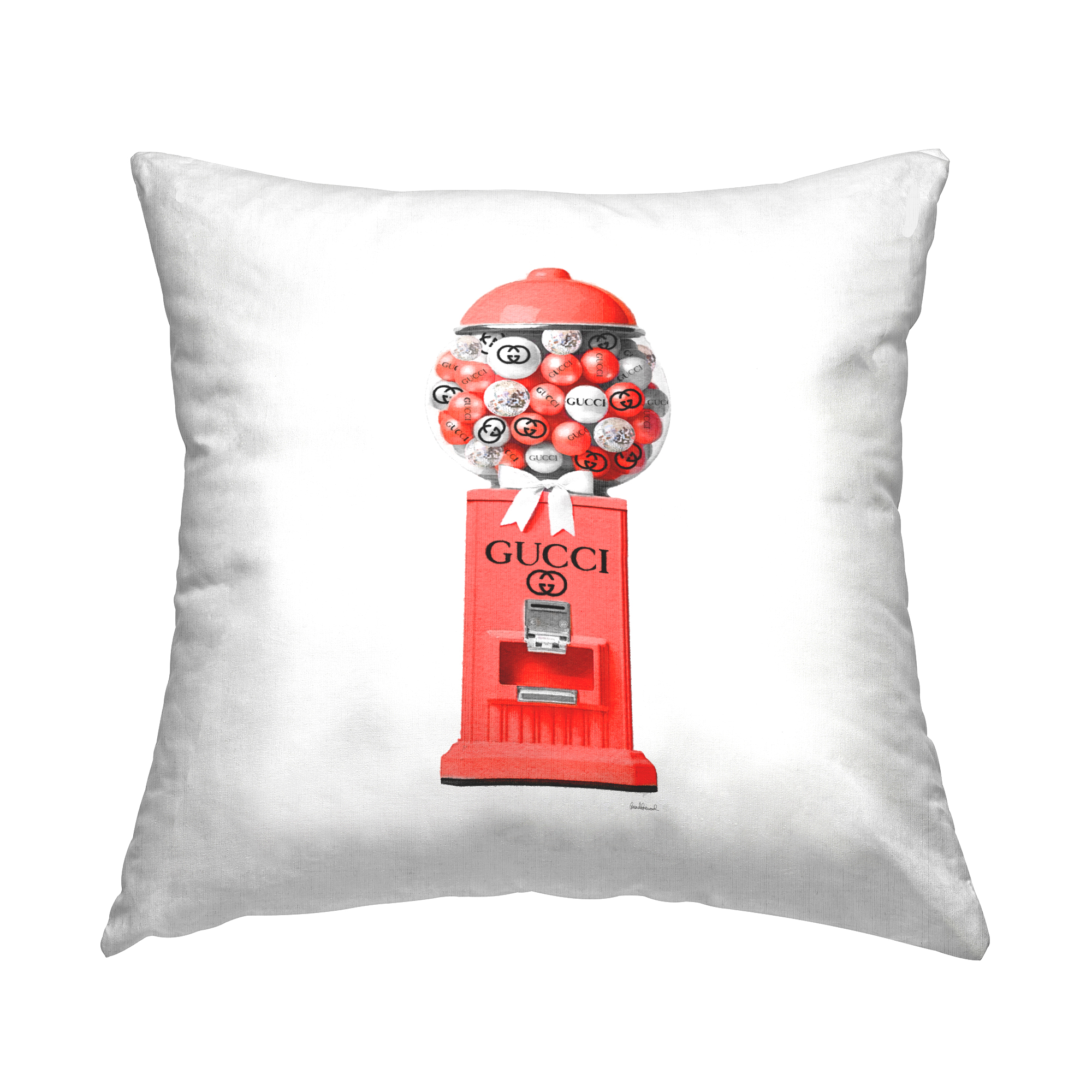 Stupell Industries Red Fashion Gumballs Decorative Printed Throw Pillow, 18 x 18