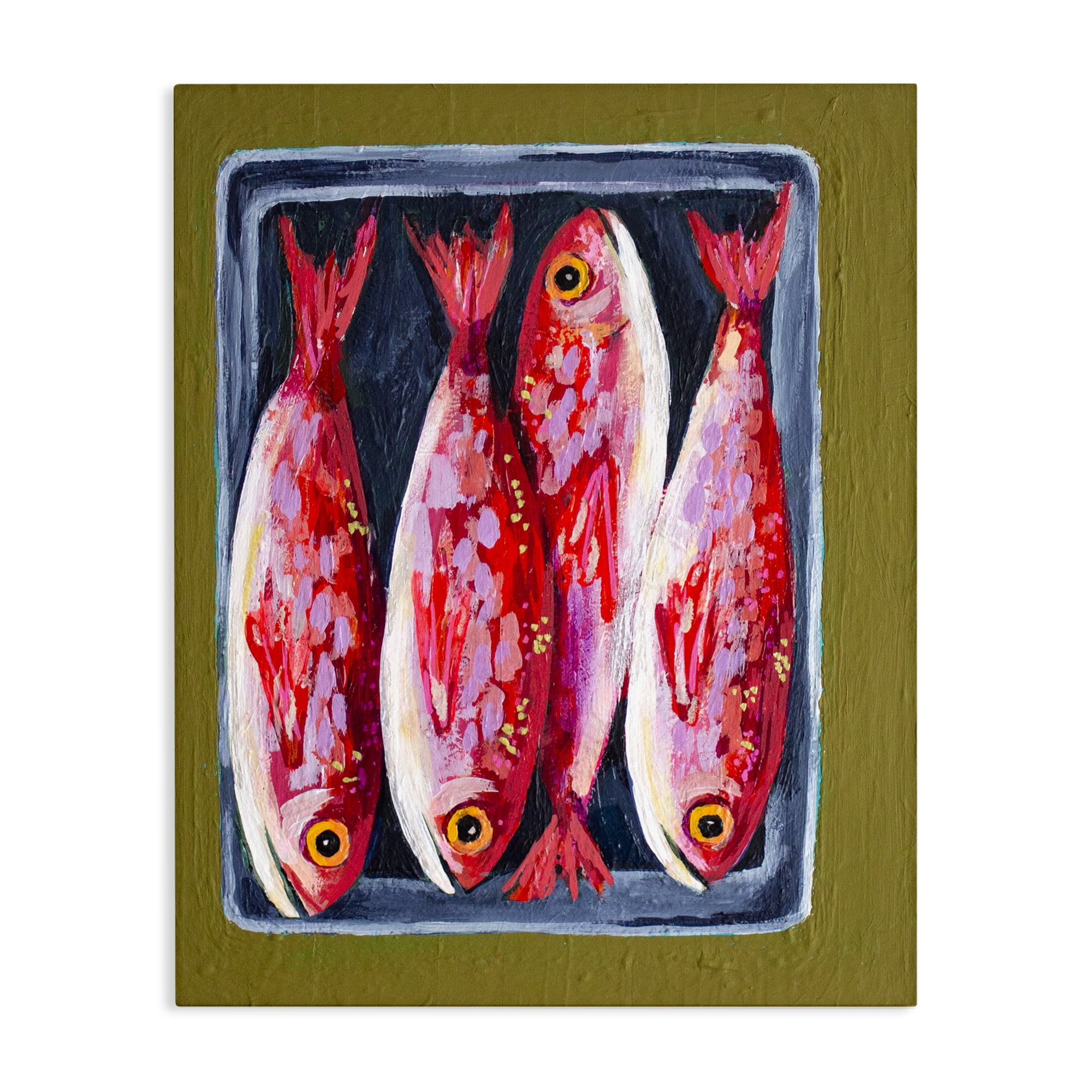 Stupell Industries Red Fish on a Platter Canvas Wall Art, design by Rachel Nerney