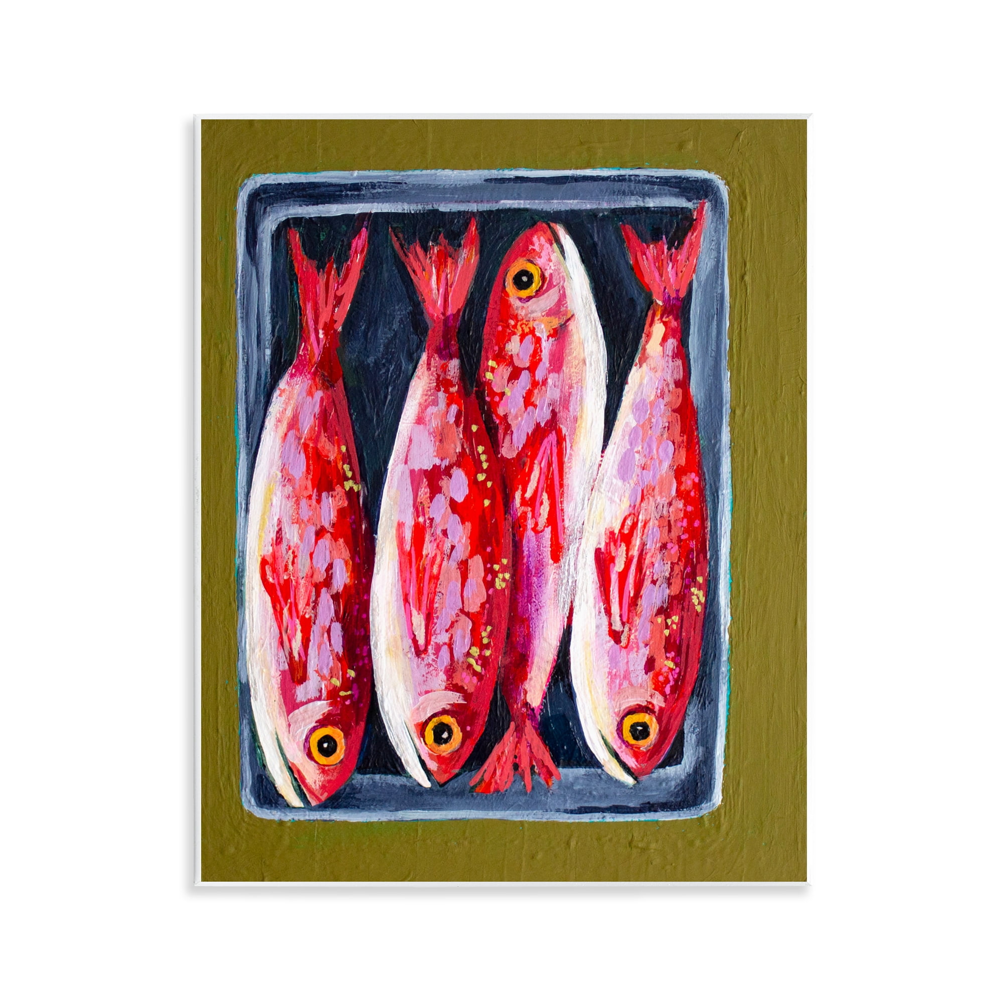 Stupell Industries Red Fish on a Platter Wall Plaque Art, design by Rachel Nerney