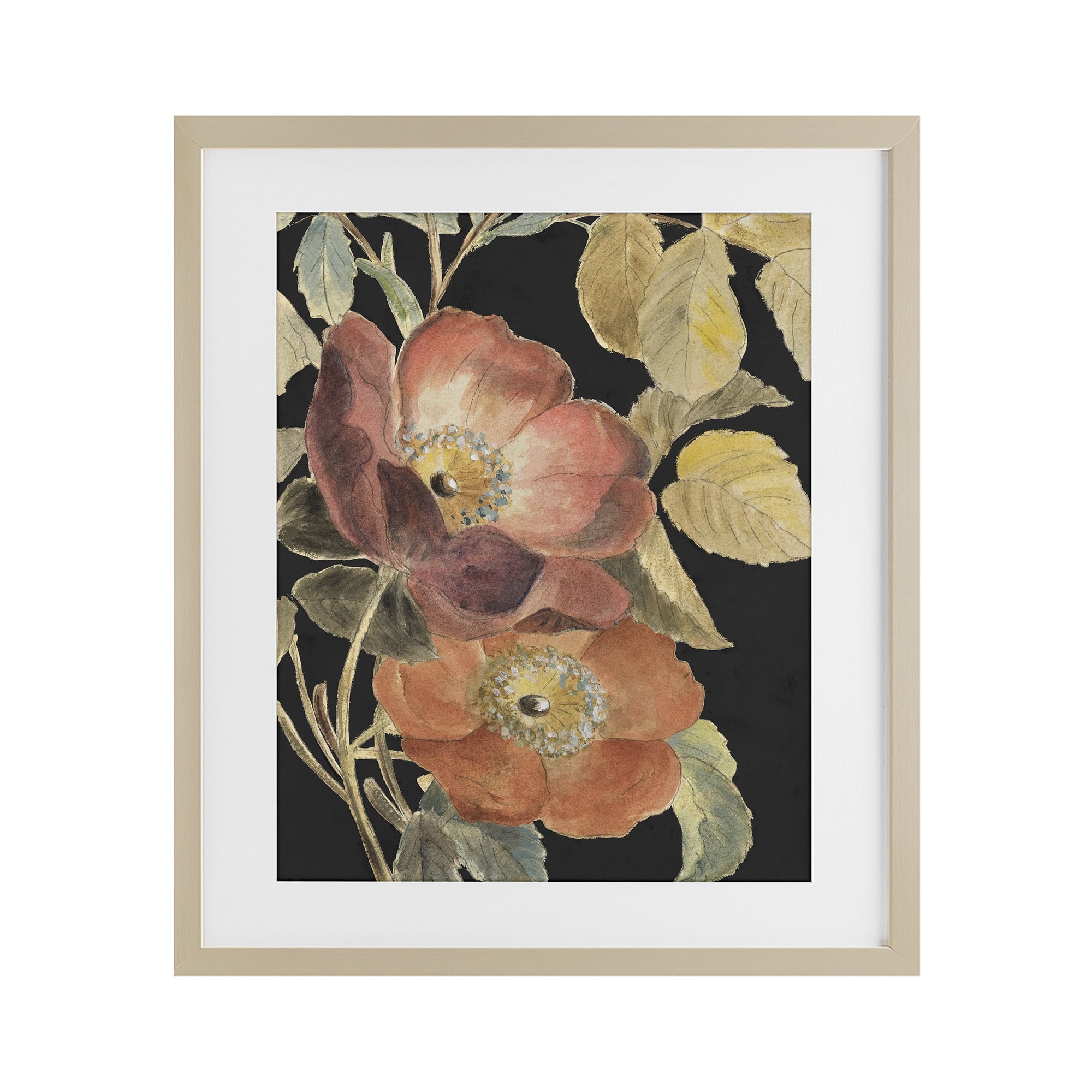 Stupell Industries Red Flower over Black Birch Framed Print Under Glass, design by Lanie Loreth