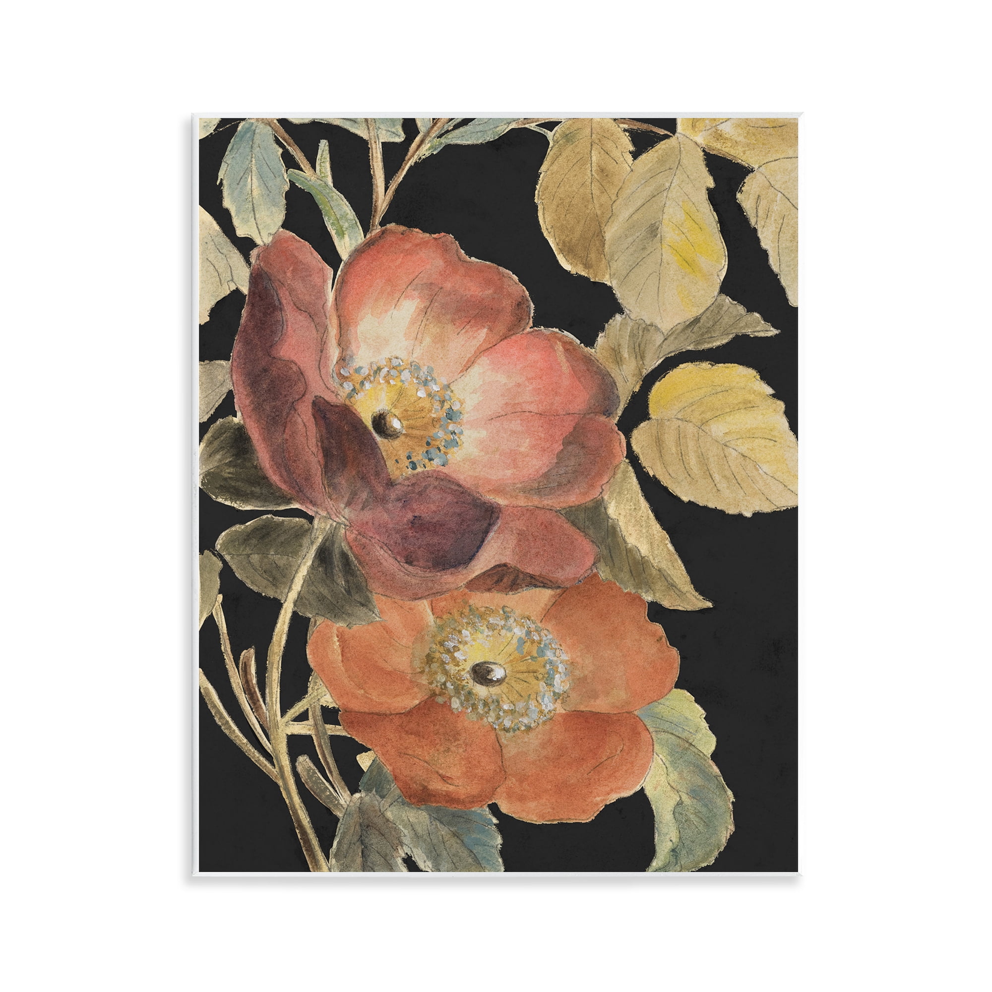 Stupell Industries Red Flower over Black Wall Plaque Art, design by Lanie Loreth