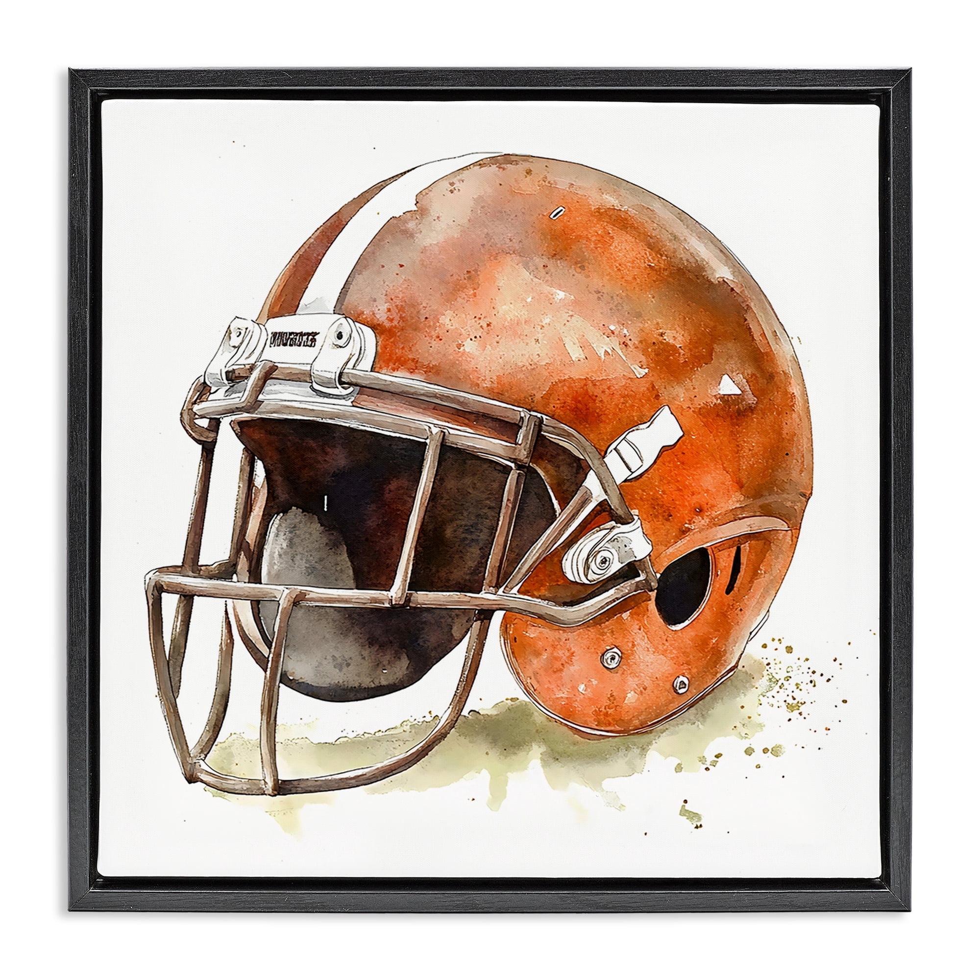Stupell Industries Red Football Helmet Black Framed Floater Canvas Wall Art, design by Creative Studio